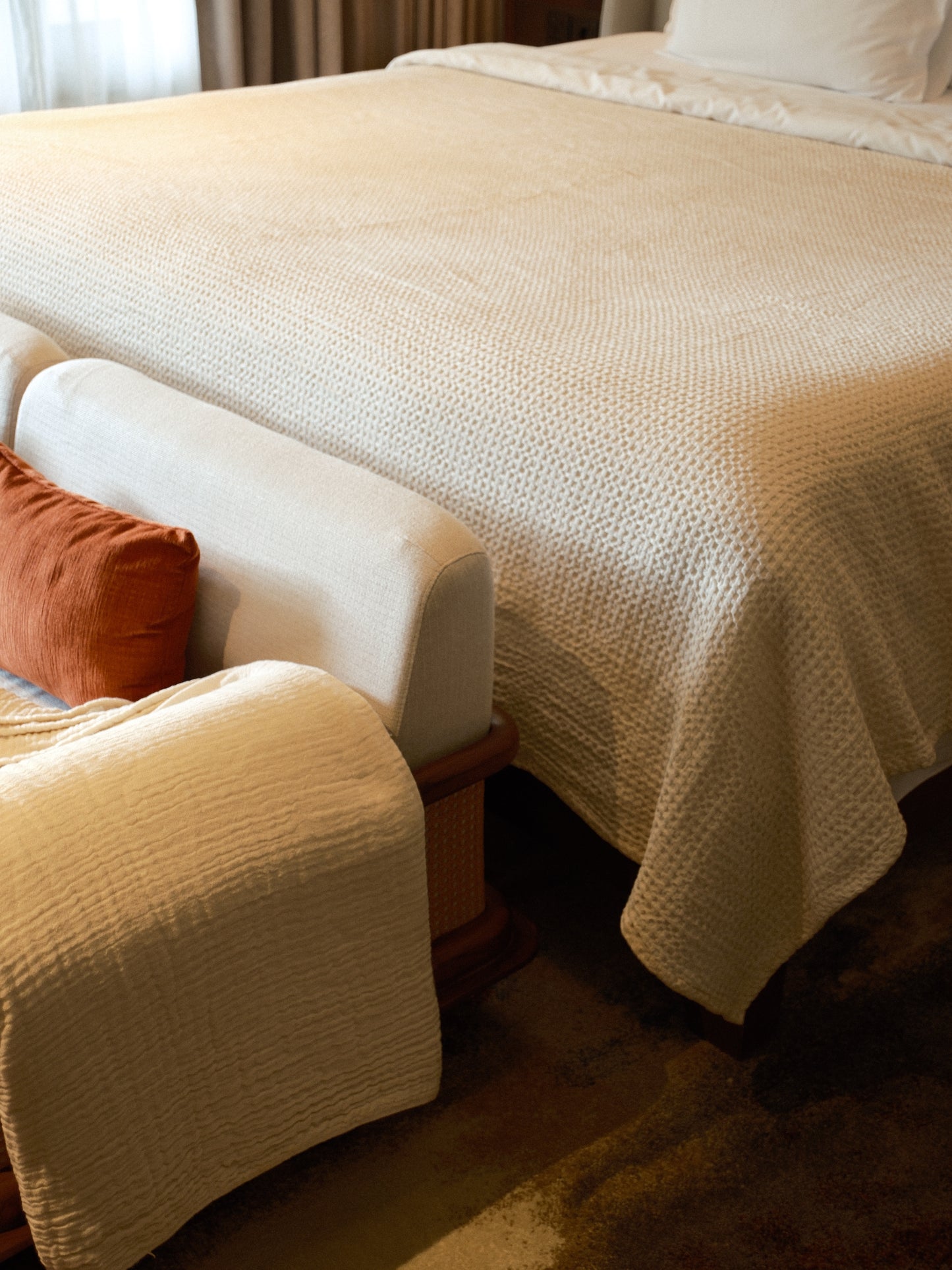 Custom Size Organic Cotton Waffle Blanket / Selimut - 100% Egyptian ELS Cotton