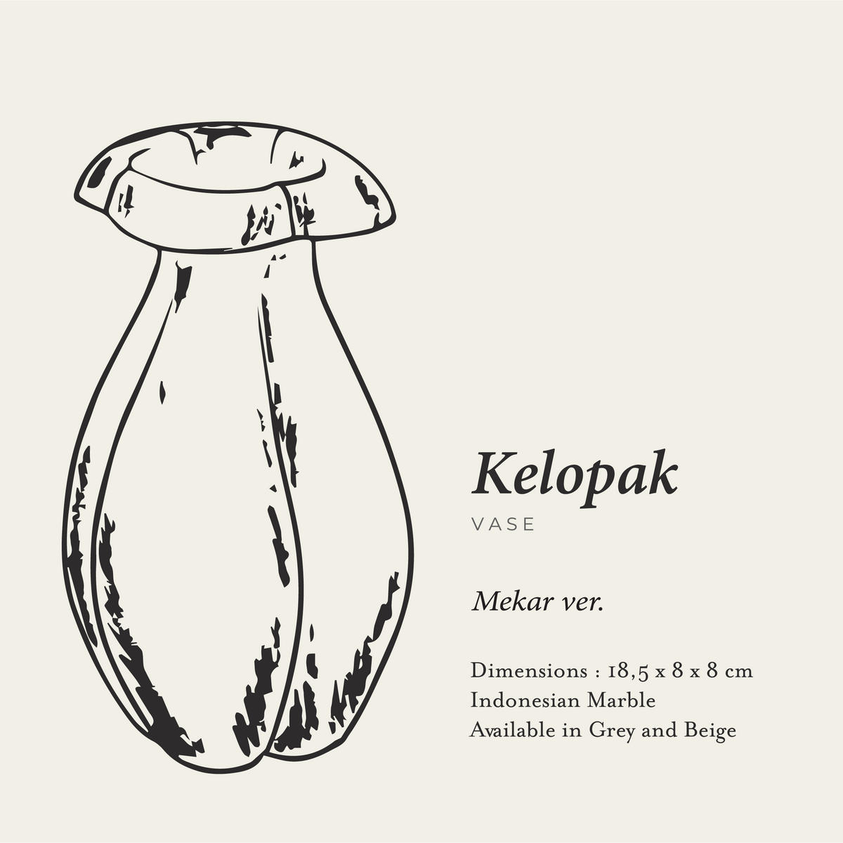Kelopak Sculptural Marble Vase