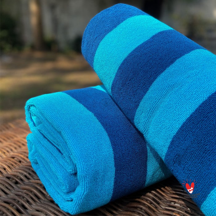 Pool Towel (Blue-Turquoise) - 100% ELS Cotton