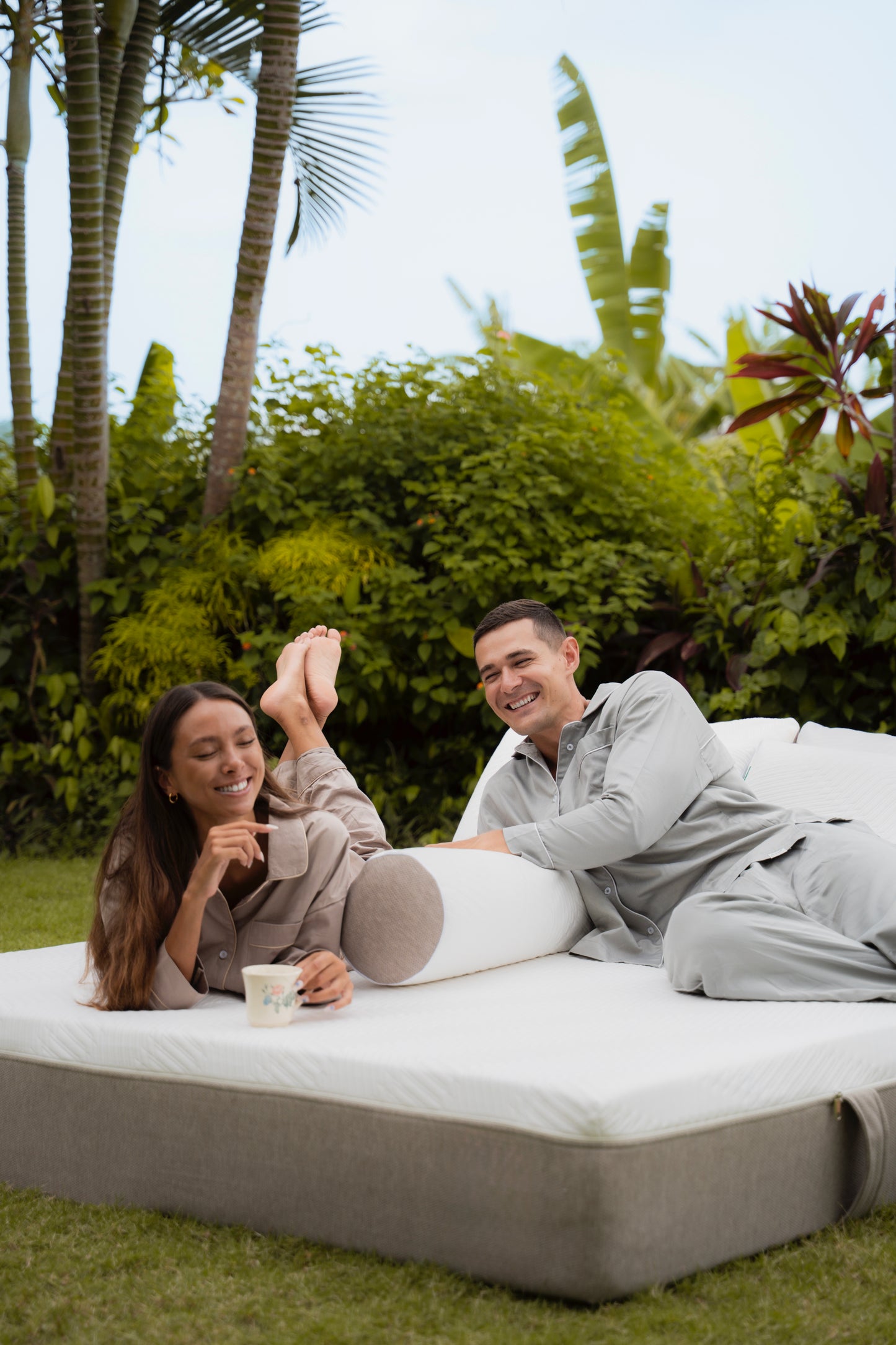 Natural ELS Cotton Sateen Weaved Egyptian Cotton Pajamas Set