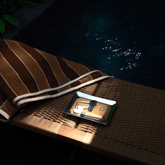 Madeem Lambar Tray (Handcrafted Stainless Steel-Suede Tray)