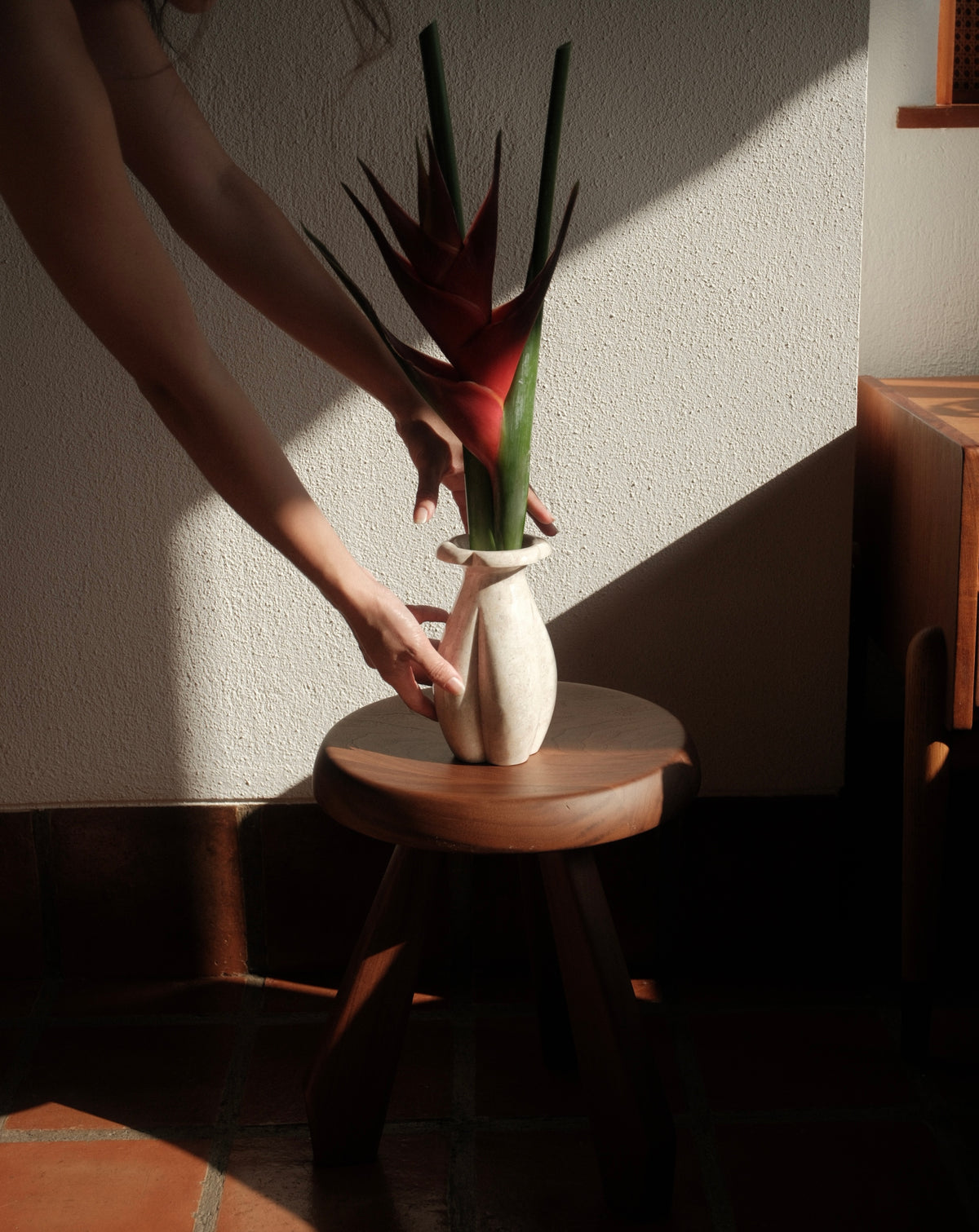 Kelopak Sculptural Marble Vase